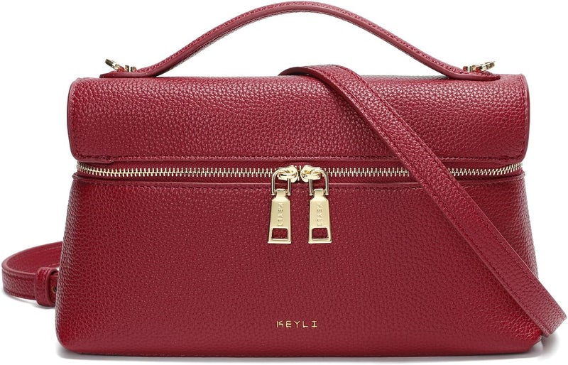 Keyli Women's Top Handle Bag Leather Small Handbags Trendy Designer Crossbody Shoulder Bag for Women Cute Quiet Purses - Image 1